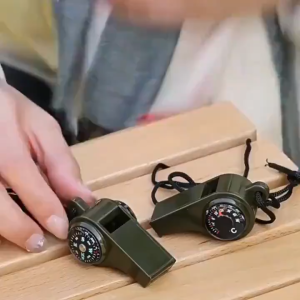 3-in-1 Survival Whistle with Compass Thermometer Emergency Survival Whistle Outdoor Camping Hiking