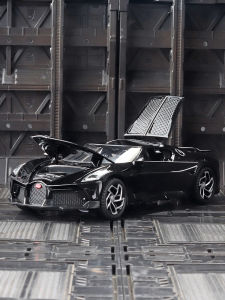 1:32 Scale Die-Cast Alloy Bugatti Night Sound Super Sports Car Model Light And Sound Retraction Childrens Toy Car Simulation