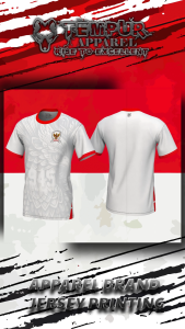 Kaos jersey timnas indonesia warna putih sport series tempur 23