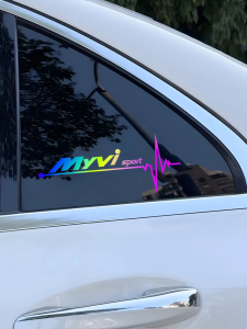 2PCS Perodua Myvi Car Triangle Window Logo Stickers Reflective Car Rear Glass Vinyl Waterproof Decal