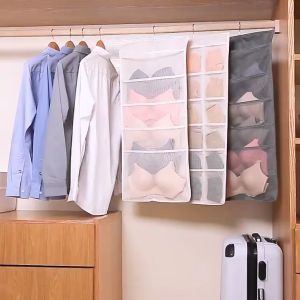 Multifunctional Double Sided Hanging Storage Bag Thick Oxford Cloth Dormitory Underwear Organization Hanging Bags