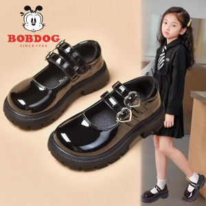 Chính Hãng Da Giày Khiêu Vũ Công Chúa Cho Bé Gái Đế Cao Su Chống Trượt Màu Đen Giày Hiệu Suất Mùa Xuân Mùa Thu Giày Trẻ Em Phong Cách Mới