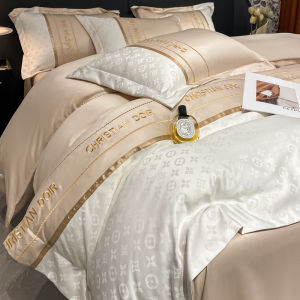 Luxurious Silk Bedding Set Four-Piece Washed True Silk Slippery Summer Ice Silk Cover Queen Size Bedding Sheets Comforter Duvet