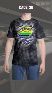 Kaos 3D 3 Dimensi Persib Logo Robek Premium Bangkok Thailand