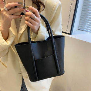 Easiest for Match Texture Niche Style Hand-Held Tote Bucket Bags Female 2023 New Arrival Tide Fashion European and American Style Casual Soft Leather Big Bag