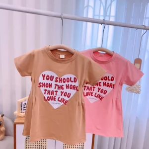 Váy bé gái cotton xuông siết eo