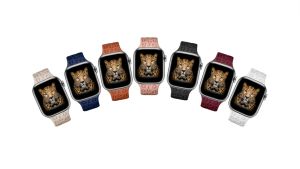 Tali Motif Macan Tutul Terukir untuk Watch Ultra 2/Ultra & Seri 10 9 8 SE 7 6 5 4 lWatch 49mm 46mm 45mm 44mm 42mm 41mm 40mm 38mm Tali Silikon