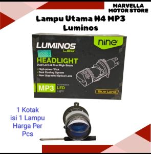 Lampu Utama Luminos LED H4 50W Mini Proyektor Biled Mini Laser Super Bright MP3