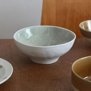Light Green Japanese Style Ceramic Bowl Salad Fruit Soup Rice Covering Bowl Dining Utensils Dishwasher Safe