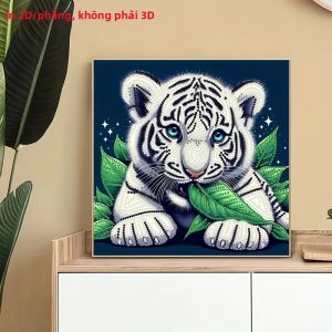 Tranh Đính Đá 2D Họa Tiết Động Vật Không Khung Hình Tròn & Hình Dạng Đặc Biệt Tranh Treo Tường Trang Trí Văn Phòng Phòng Khách