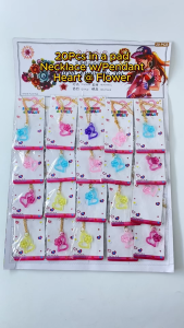 20Pcs Party Gift Necklace w/Pendant Heart Shape w/Flower Pad For Party Gift-Loot-bag Filler