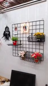 Khung Lưới Thép Trang Trí Treo Tường Phụ Kiện Trang Trí Rổ Sắt Decor Cài Lưới Đựng Đồ Đa Năng