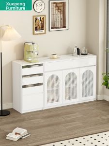 XUEPENG | White Rattan Slate Material Multifunctional Cabinet