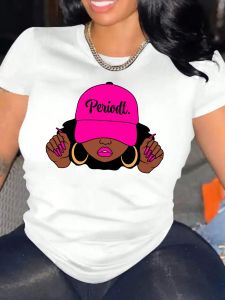 Bandai | Summer Essential High Quality Womens Casual T-shirt Black Queen Afro Dripping Art Street Fashion 2026 Kids Fashion