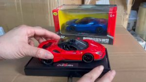 Mô hình xe Ferrari SF90 tỉ lệ 1:32 bằng hợp kim có nhạc và đèn kèm đế trưng bày