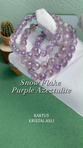 KAKTUS Kristal Asli Snow Flake Purple Azeztulite Crystal Bracelet