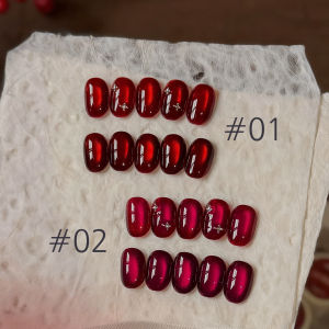 กาวแม่เหล็กตาแมวสีแดงสดใส 10 มล. 1 ชิ้น สำหรับติดเล็บ ลูกปัดแก้วสีแดงใส ยาทาเล็บเจลตาแมว สำหรับตกแต่งเล็บคริสต์มาส