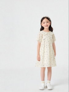 Purcotton | No-sleeves Collar Breathable Cotton Girl Dress