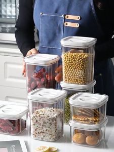 Dry Food Storage Box Stackable Food Container Clear Plastic Container with Simple Twist Lids