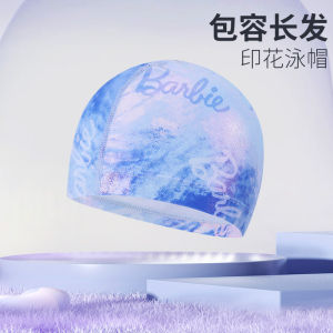 Barbie Printed Swimming Cap Womens 2025 New Style Adult Universal Cloth Swimming Cap Female Model Fitness Sports Accessories