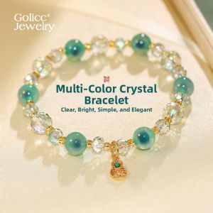 golicc | Green Heart Candy Agate Crystal Bracelet
