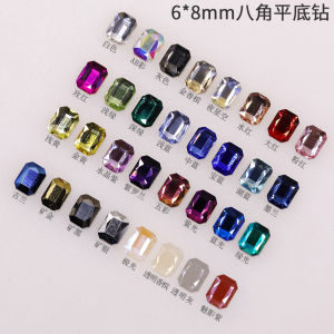 Nail Ornament Rectangular Octagonal Diamond Fancy Shape Rhinestone Crystal Glass Colorful Crystals Nail Bottoming Drill Decoration Color Square Diamond