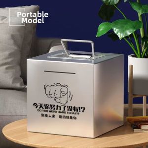 GUANGMANZHI | Durable Stainless Steel Piggy Bank Large