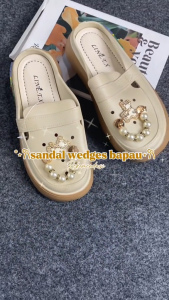 Sandal Selop Wanita Karet Semi Formal Line.T.X Motif Manik Manik Hak Rendah Linex-039