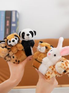 QIAOSHANG | Creative Animal Series Panda Plapla Ring Plush Doll and Tiger Bracelet Gift for Boys and Girls