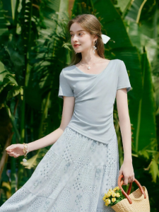 XIANGYING | French Romantic Style Suit Dress Set Floral Print and Flared Hem