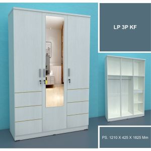 Lemari pakaian 3 pintu - Lemari baju 3 pintu full kaca lemari putih olympic harga termurah Sumedang bandung Cirebon tegal
