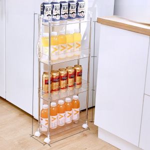 อะคริลิคห้องครัวห้องน้ําตู้เย็น Gap ชั้นวาง โปร่งแสง แคบพิเศษชั้นวางสําหรับอุปกรณ์และเครื่องรับประทานอาหารองค์กร