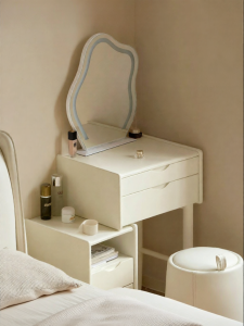 WEISHA | Solid Wood Telescopic Vanity Table with Mirror White