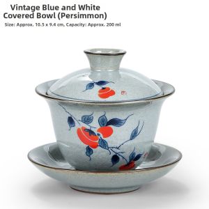 TANGFENG | Blue and White Ru Kiln Gaiwan Large Capacity Tea Cup