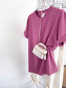 Age-Defying Summer Cotton T-Shirt Muddy Pink Bean Color