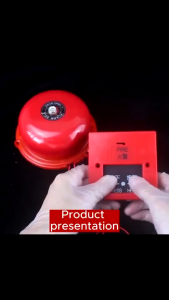 220V Loud Fire Alarm Bell with Manual Switch 4/6/8/10/12 Inch Optional Suitable for Home Office Mall Warehouse Commercial Building Fire Emergency Warning Security Alarm System