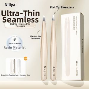 NILIYA | Precision Stainless Steel Eyebrow Tweezers
