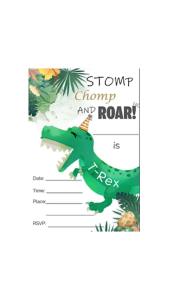 Thiệp Mời Sinh Nhật Chủ Đề Khủng Long Nhiều Mẫu Đẹp Mắt Cho Bé Tiệc Tùng - Eye-catching Dinosaur Birthday Invitation Card Multiple Designs For Kid Parties KAB38