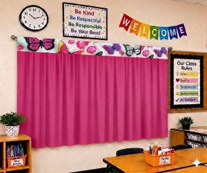 Amandas Curtain Shop blackboard curtainPrinted paha (50×60 inches)good for clasroom decorations