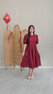 Aita Dress Lengan Pendek Imlek Natal Orecca