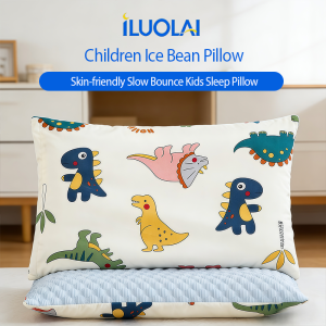 LUOLAI Bean Velvet Cotton Uratex Children Pillow - Skin-friendly Slow Bounce Kids Sleep Pillow