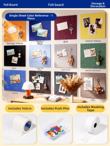 O Margo | Self-Adhesive Felt Board Decorative Wall Display Photo Wall Background Memo Board