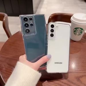 Luxury Phone Case For Samsung Galaxy A55 A06 A16 A26 A56 A36 S25 Ultra S24 Ultra S24 FE Samsung A05s A12 A13 A14 A15 A24 A25 A32 A34 A35 A52 A53 A54 High Quality Shockproof Clear Case Transparent Soft Silicone Protective Case