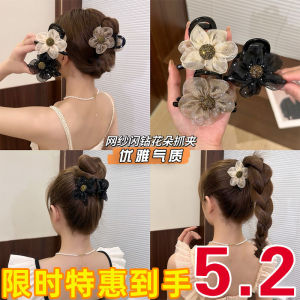 กิ๊บติดผมรูปฉลาม ดอกไม้ประดับเพชรเทียม ทรงสูง สำหรับผู้หญิง ที่คาดผมแบบใหม่ ที่คาดผมสไตล์เกาหลี ที่คาดผมแบบใหม่