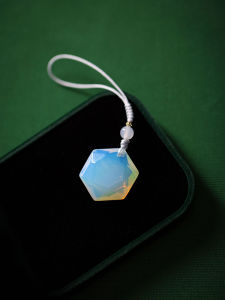 Pendant Jade Obsidian Hexagram Mobile Phone Lanyard Small Pendant Mobile Phone Chain Bag Keychain Digital Accessories