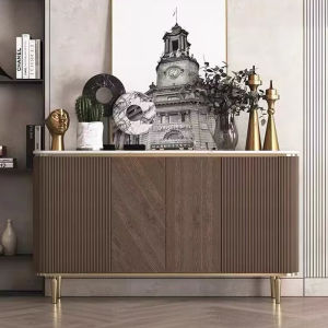 Modern Minimalist Italian Luxury Hall Cabinet Entrance Door Facing Storage Cabinet Living Room Solid Wood Storage Cabinet