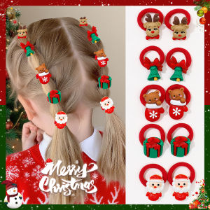 10 Gói Dây Buộc Tóc Cho Bé Gái Dễ Thương Giáng Sinh Ông Già Noel Tuần Lộc Cây Người Tuyết Thiết Kế Phụ Kiện Tóc Quà Tặng Cho Độ Tuổi 7-13 Năm Mới