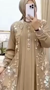 Kanaya Dress Brokat Pesta Kondangan Simple Mewah Elegan Viral Kekinian Gamis Lebaran Wanita Dewasa Remaja 2025 Model Terbaru
