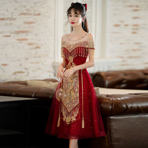 9Sbird Dress For Women Elegance Chinese Design Slim Wedding Bridal Prom Shiny Female Gown