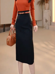 MANMI | Black A-Line Skirt Fall New